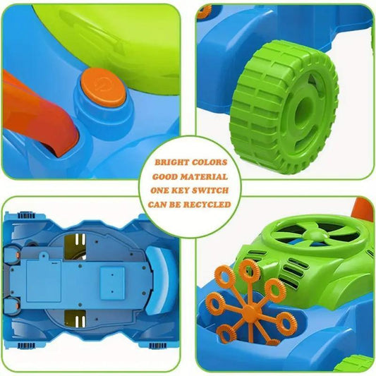US Local Green Bubble Lawnmower Toy, Releases Bubbles With One Button, Super Fun And Easy, A Must-have For Your Baby's Outdoor Play.