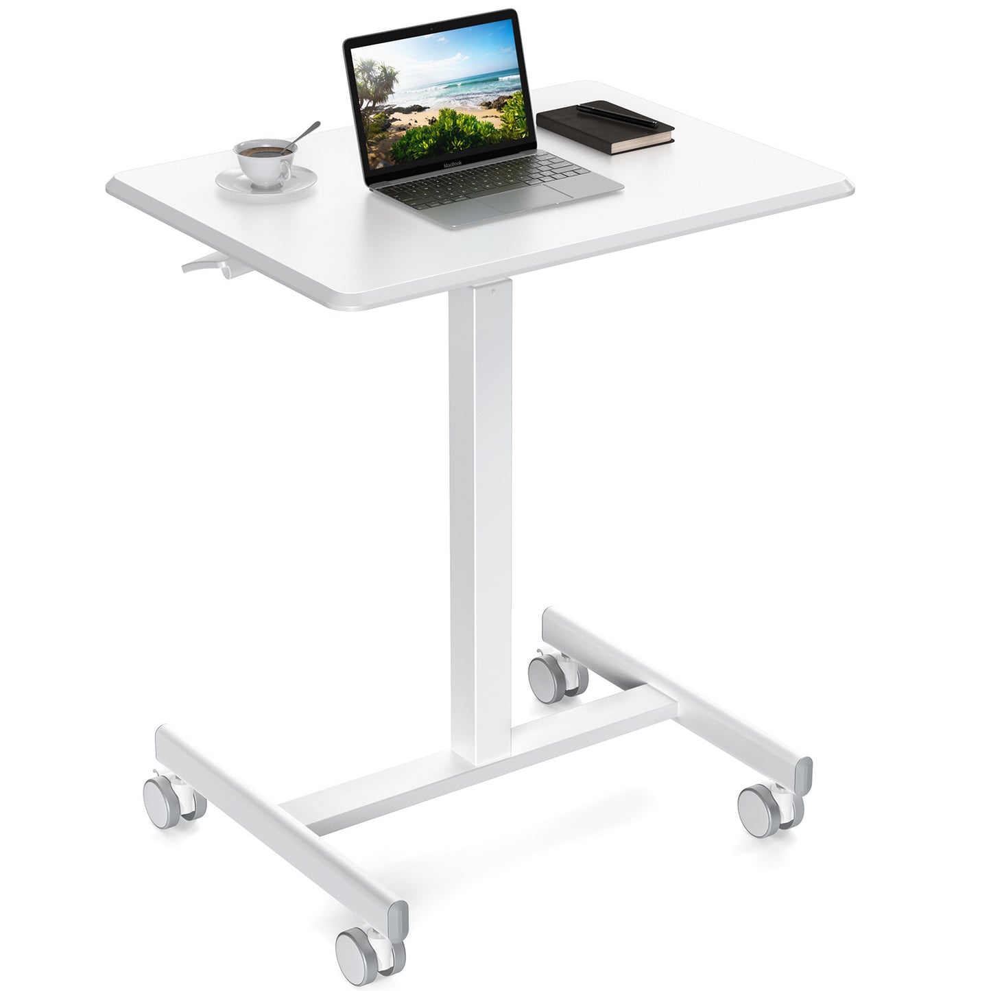 US Local Adjustable Rolling Desk Laptop Computer Cart For Home Office Classroom Overbed Table