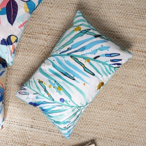 US Local Polyester Lumber Pillow With Embroidery Work Soft Stylish Accent