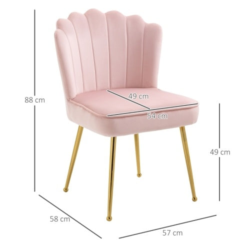UK Local HOMCOM Velvet-Feel Shell Accent Chair