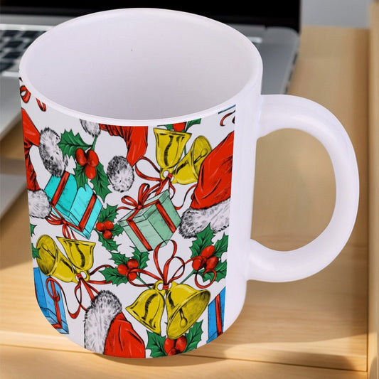 POD US Local White mug with full print, Christmas Hats, Bells, Gifts 0004