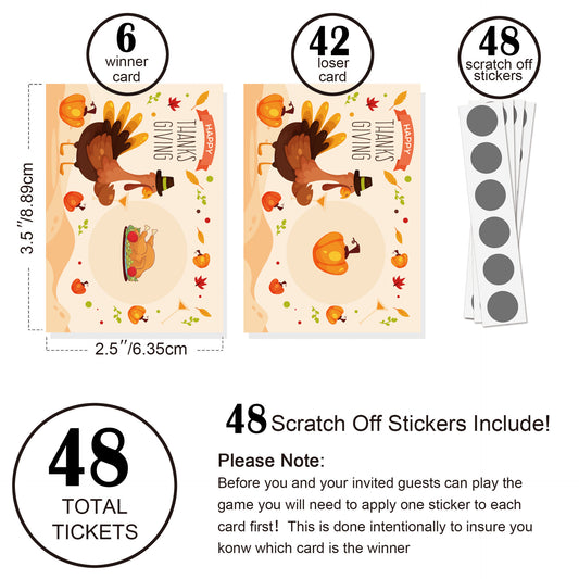 Thanksgiving Day Scratch Game Card Family Party
