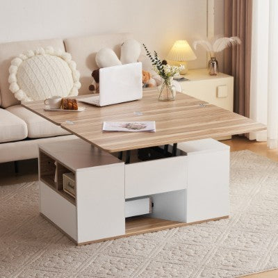 UK Local Grey Coffee Table With Storage, Lift Up Coffee Table For Living Room, Coffee Table With 2 Drawers Lift-Top Sofa End Tea Tables For Living Room Furniture