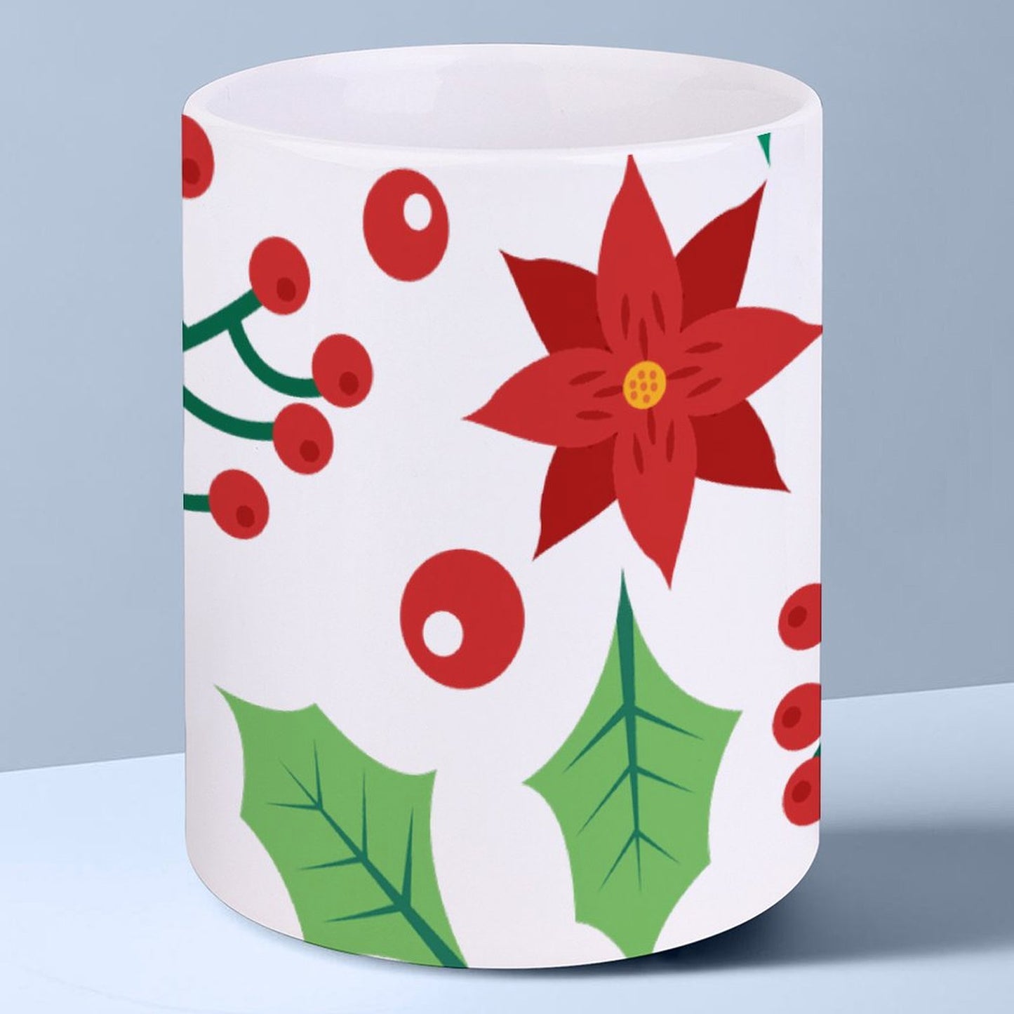 POD US Local White mug with full print, Christmas Red Green 0054