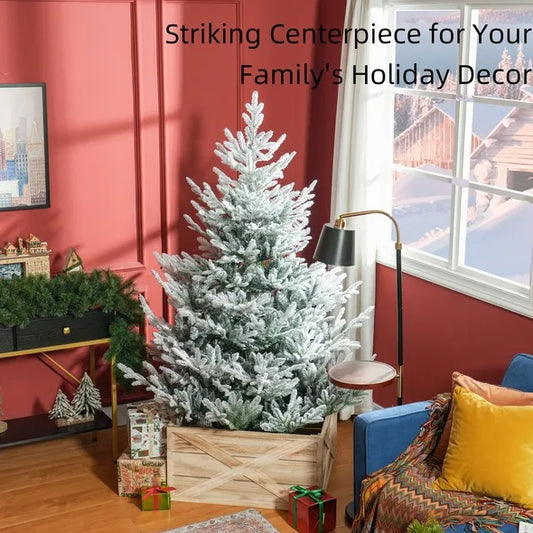 US Local HOMCOM 6 Foot Artificial Christmas Tree, Pine Hinged Xmas Tree With 795 Realistic Branches, Steel Base, Auto Open, Green