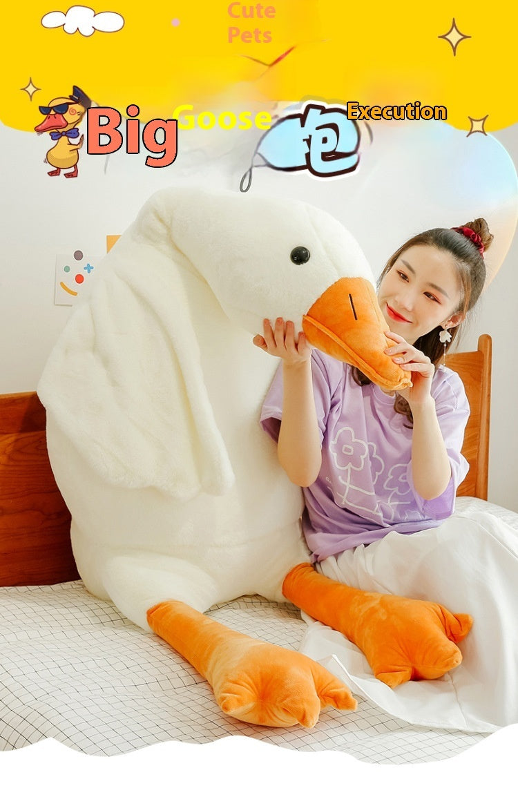 US Local Cute Big White Geese Pillow Plush Toy