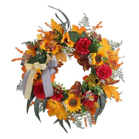 Thanksgiving Artificial Wreath Vine Ring Door Hanging Decoration