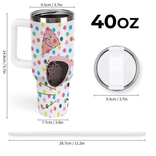 PHDT00269 POD US Local Tumbler 40 oz Large Capacity Car Cup Cat, Wave Point