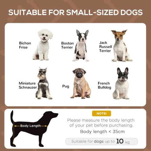 UK Local PawHut Raised Dog Bed Waterproof Elevated Pet Cot With Breathable Mesh UV Protection Canopy Brown, For Small Dogs, 61 X 46 X 62cm