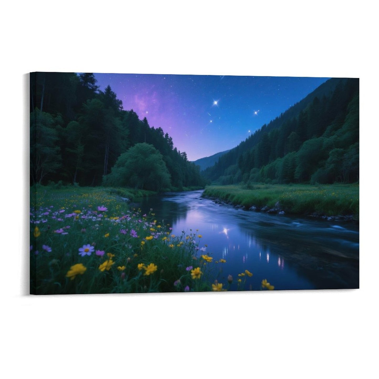 Decorative Interior Frame Painting Mountain-river-starry-summer-5