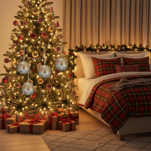 US Local 4 PCS Set Christmas Hanging Ball Ornaments Wooden Tree Decorations Festive Holiday Party Decor Xmas Tree Accessories FBA Shipment