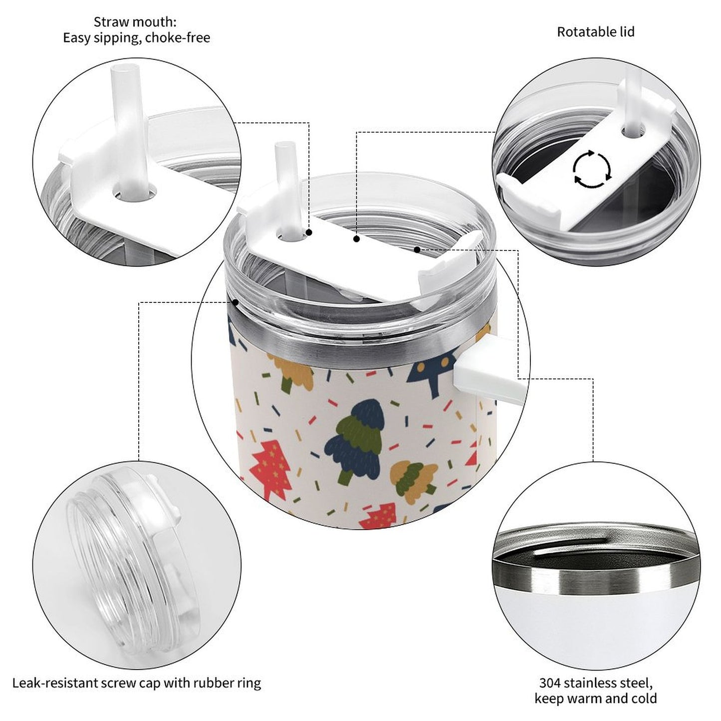 PHDT00169 POD US Local Tumbler 40 oz Large Capacity Car Cup Christmas