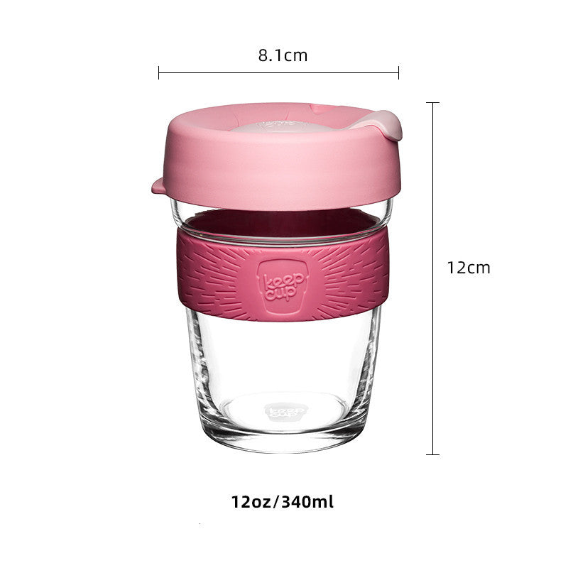 Coffee cup ins wind portable female water cup transparent glass