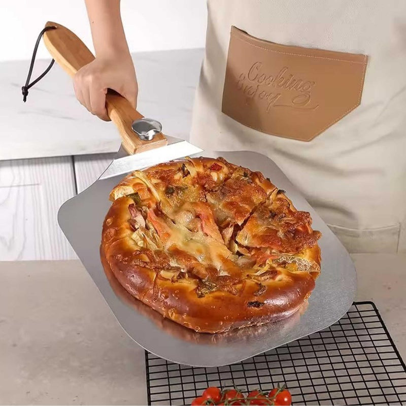 UK Local 12 Inch Pizza Peel Oven Aluminium Foldable Wood Handle And Pizza Paddle