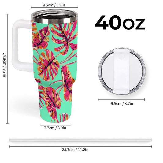 PHDT00442 POD US Local Tumbler 40 oz Large Capacity Car Cup Red, Monstera