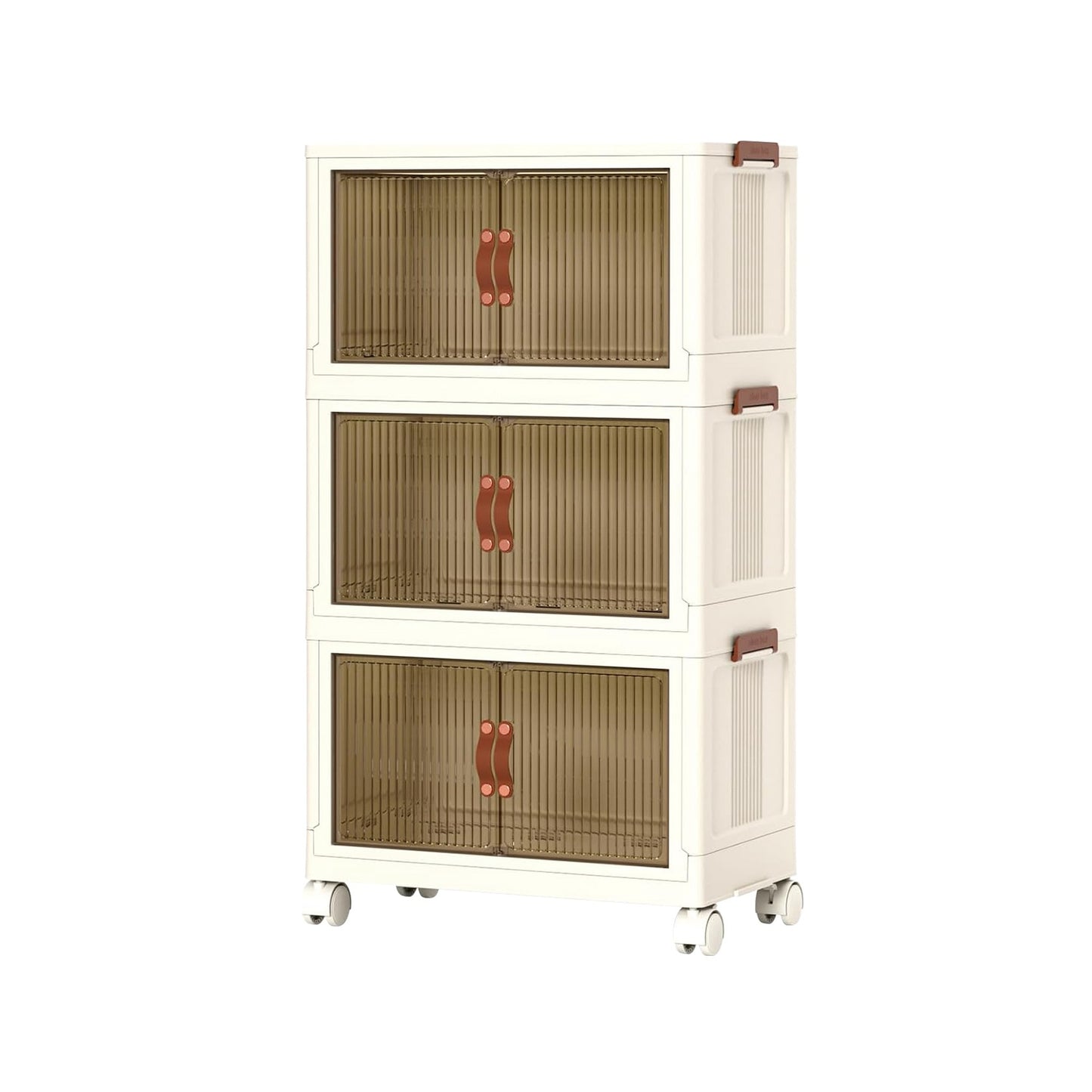 3Pcs Foldable Storage Bins With Lid Wheels Front Magnetic Door Fedex Shipping