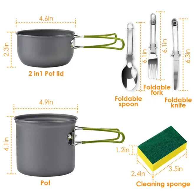US Local 8 Camping Cookware Sets Camping Stove Cookware Sets