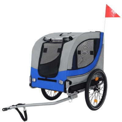 US Local Large Folding Bike Trailer For Dogs 120LB Capacity All-Terrain Pet Carrier, Durable Steel Frame For Cycling, Jogging, Camping Outdoor Adventures