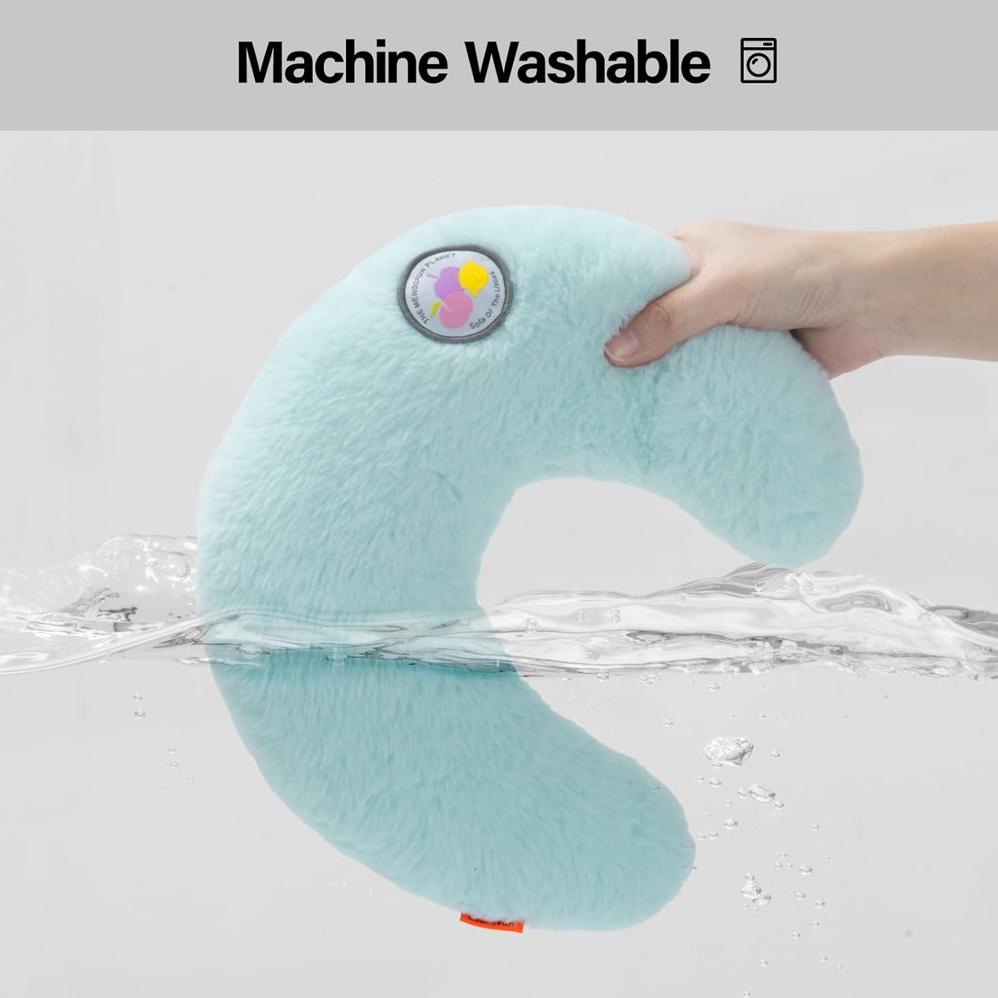 US Local MEWOOFUN U-Shaped Orthopedic Pet Pillow - 10.6x9.8 Inch Fluffy Support For Cats & Puppies, Joint Relief & Improved Sleep Blue