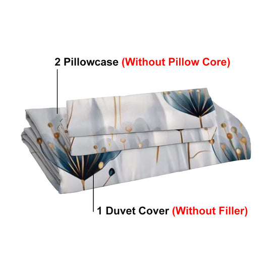 US Local 3 piece Set Of Simple And Fresh Blue And White Floral Duvet Cover, Polyester Bedroom Decoration Bedding Set Twin Full Queen King Size