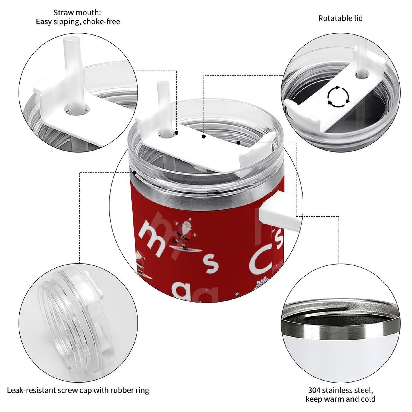 PHDT00333 POD US Local Tumbler 40 oz Large Capacity Car Cup Christmas, Elk