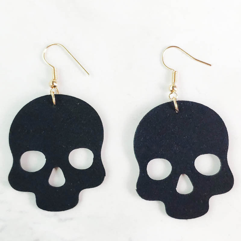 Women's Halloween Skull Spider Earrings
