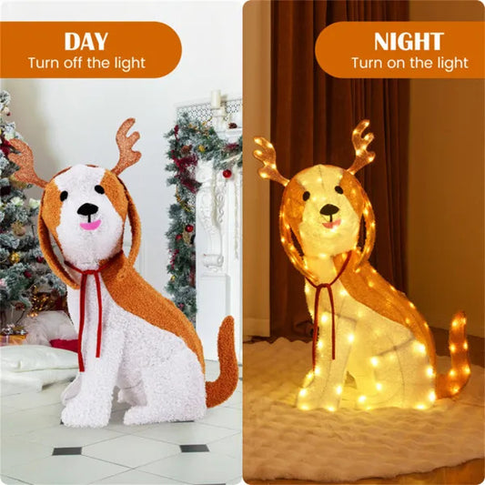 US Local Christmas Dog Decorations With LED Lights, Christmas Decorations