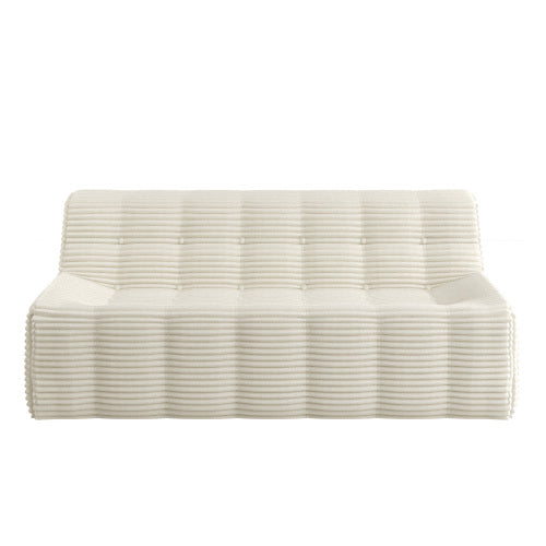 US Local Sofa, Full Sponge Compression Corduroy 3 Seat Sofa, Modern Minimalist Style Corduroy Sofa, Comfortable Compression Sofa, Space Efficient Design Beige