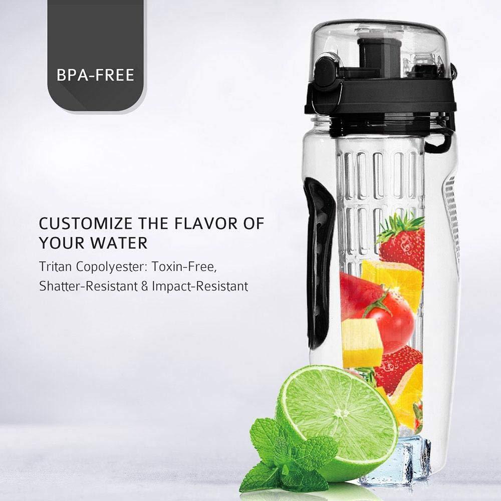 USA Local 32Oz Fruit Infusing Infuser Water Bottle Water Fruit Bottle BPA Free Plastic Sport Fruit Infuser Water Bottles With Infuser Juice Shaker Drink Bottle Of Water