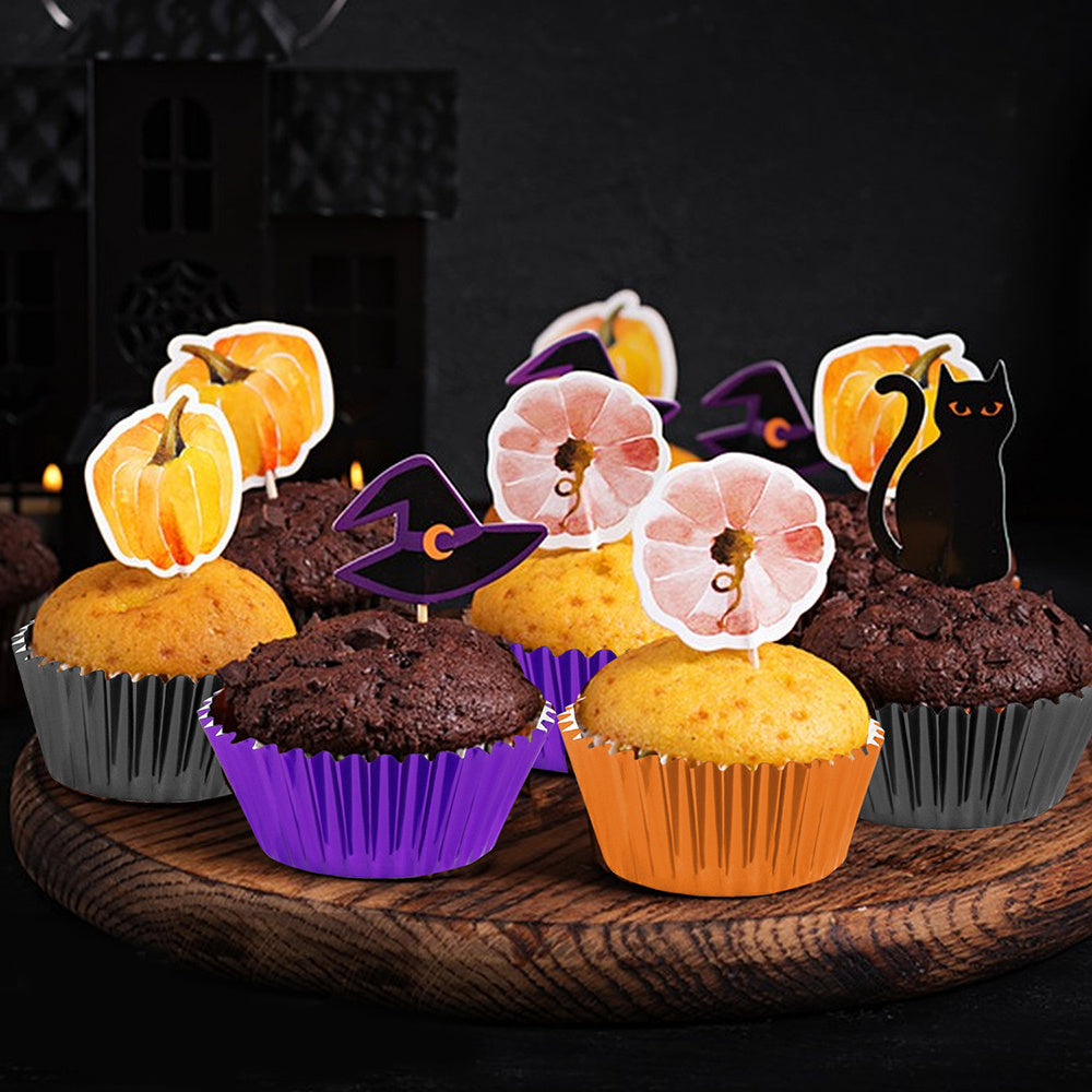300 Pcs Halloween Foil Cupcake Liners