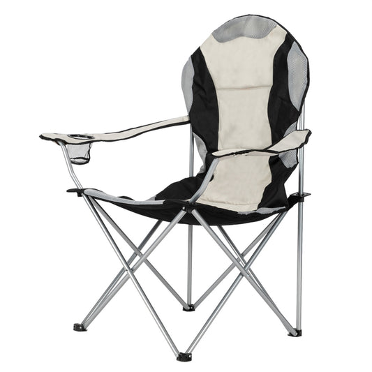 US Local Camping Chair, Grey Iron Frame, Off-white