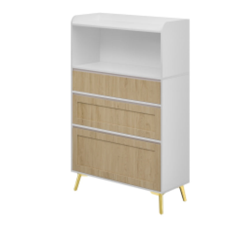 US Local Modern Design White Solid Wood Frame Three Drawer Storage Cabinet