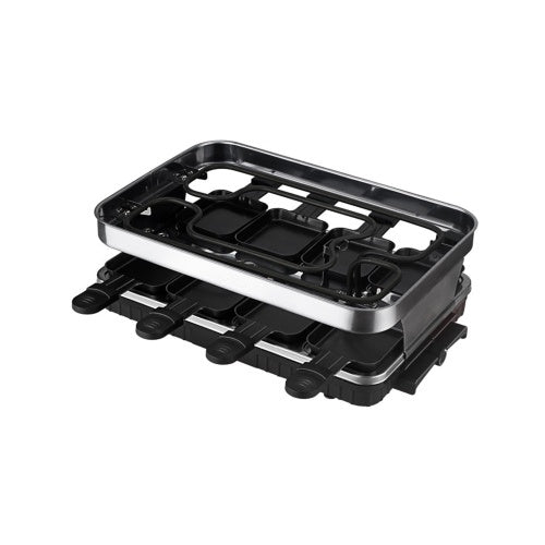 US Local Raclette Grill 8 People Grill Plate Non-stick Coated, Raclette With 8 Mini Raclette Pans, Infinitely Adjustable Temperature, 1500W