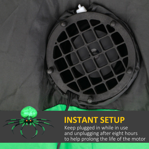 US Local HOMCOM 6 Halloween Inflatable Outdoor Decoration Spider, Blow Up LED Yard Decor For Garden, Lawn, Party, Holiday, Waterproof