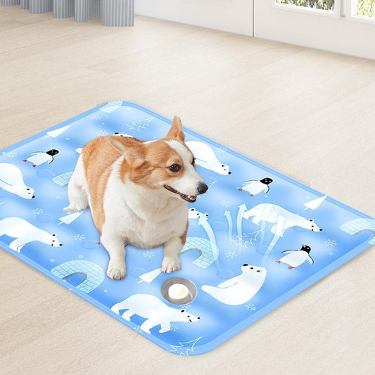 US Local Pet Summer Cooling Pad, Ice Bear Shape, Suitable For Cats And Dogs, Washable And Portable Cooling Pad