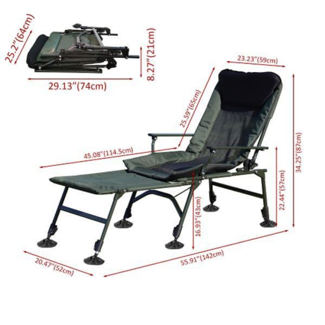 US Local Camping Lounge Chair With Removable Footrest