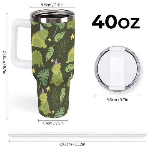 PHDT00542 POD US Local Tumbler 40oz Large Capacity Car Cup Green, Dinosaur