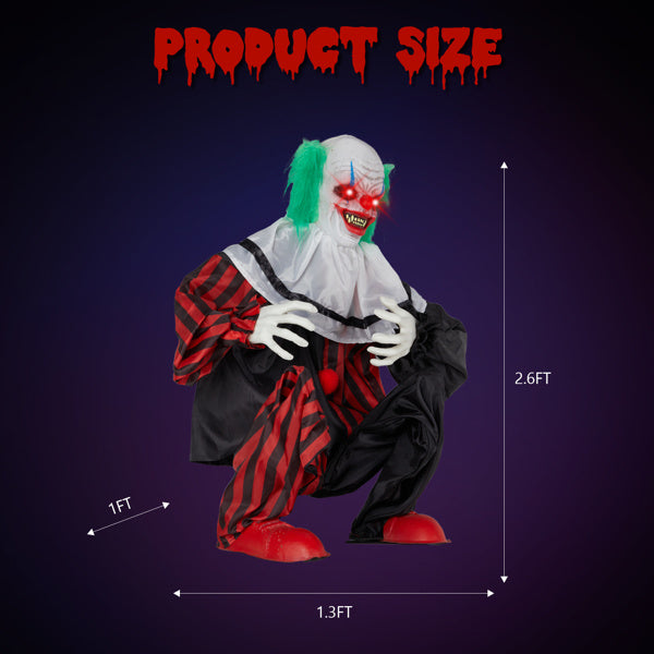 US Local 2.6ft Clown Halloween Standing Decoration