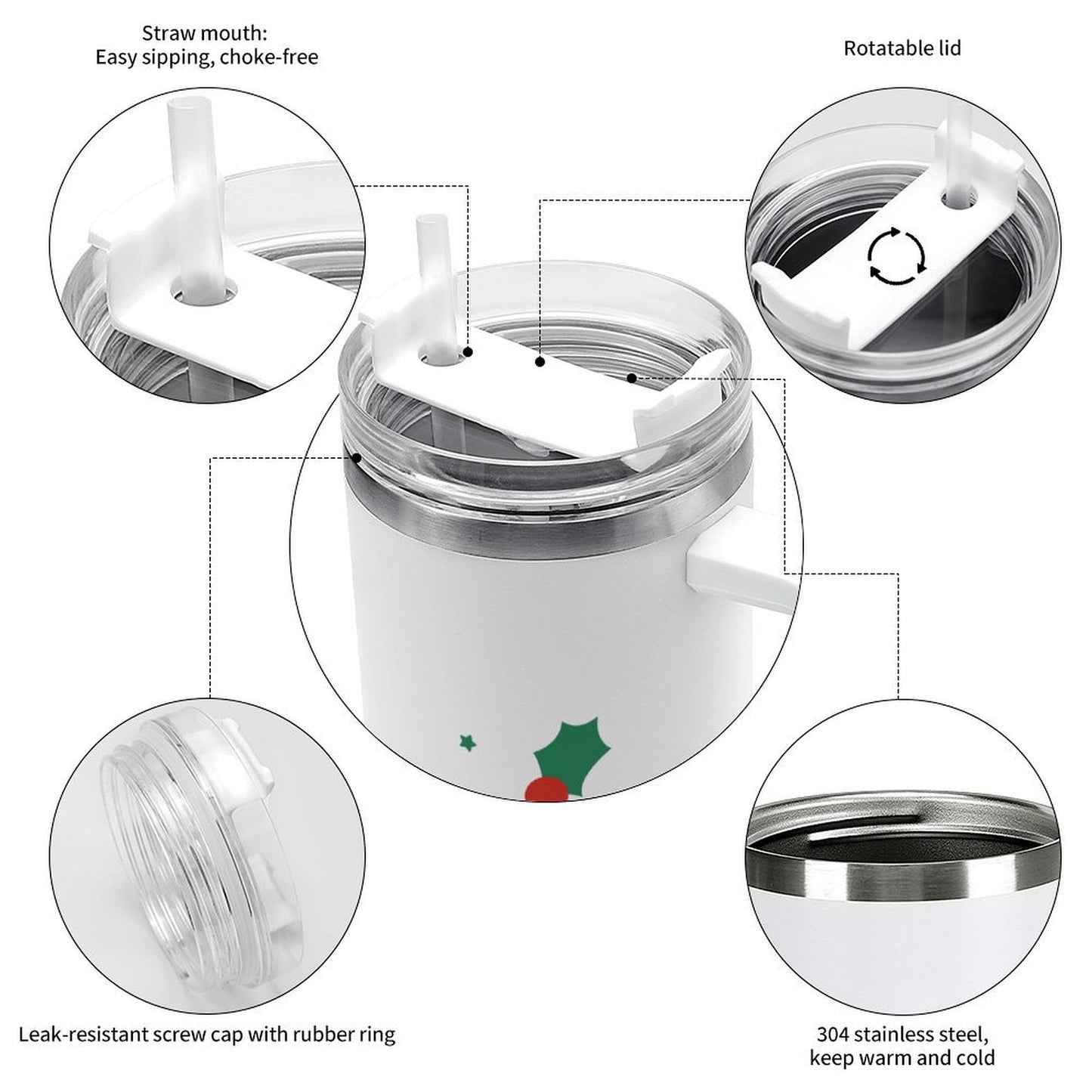 PHDT00204 POD US Local Tumbler 40 oz Large Capacity Car Cup Christmas