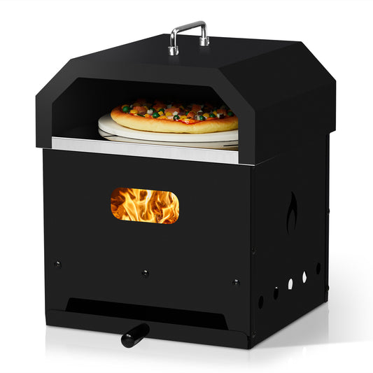 US Local Black, Square Pizza Oven With Handle, Iron Charcoal Oven