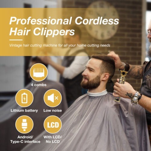 US Local Beard Trimmer Hair Clippers Cordless Rechargeable Hair Cutting Barber Shaving Machine For Men USB Charging