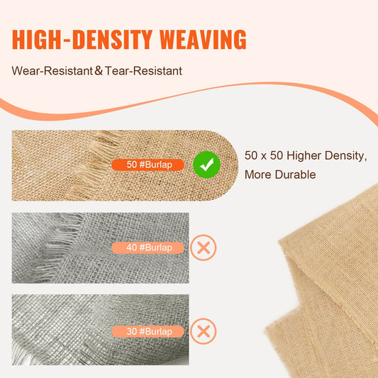 US Local VEVOR Burlap Fabric Roll Burlap Tree Wrap 40 In X 75 Ft For Crafts & Plants