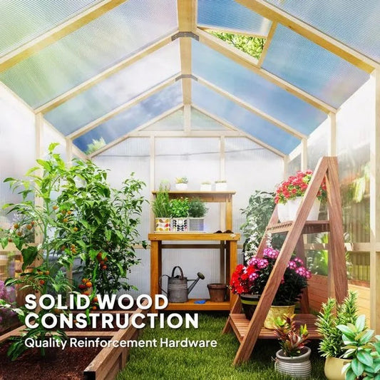 US Local Wooden Walk-in Greenhouse Kit Amazon Shipping