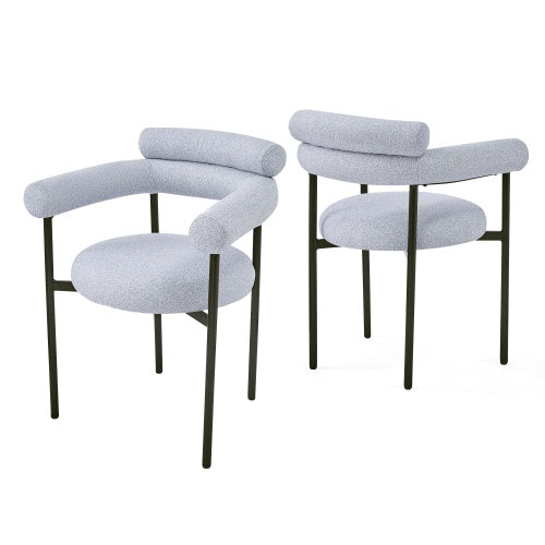 US Local Upholstered Armchair Dining Chairs With Metal Legs