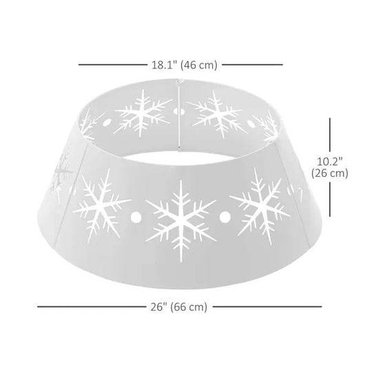 CA Local 26 Christmas Tree Base Cover, Christmas Tree Collar With Hollow Snowflake Patterns For Home Decoration, White