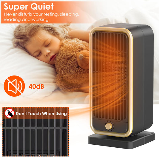 US Local 1 Pc 500W Portable Electric Heater PTC Ceramic Heating Space Heater Overheating Tip Over Protection 3S Heating Space For 322 Sq FT Home Office Use