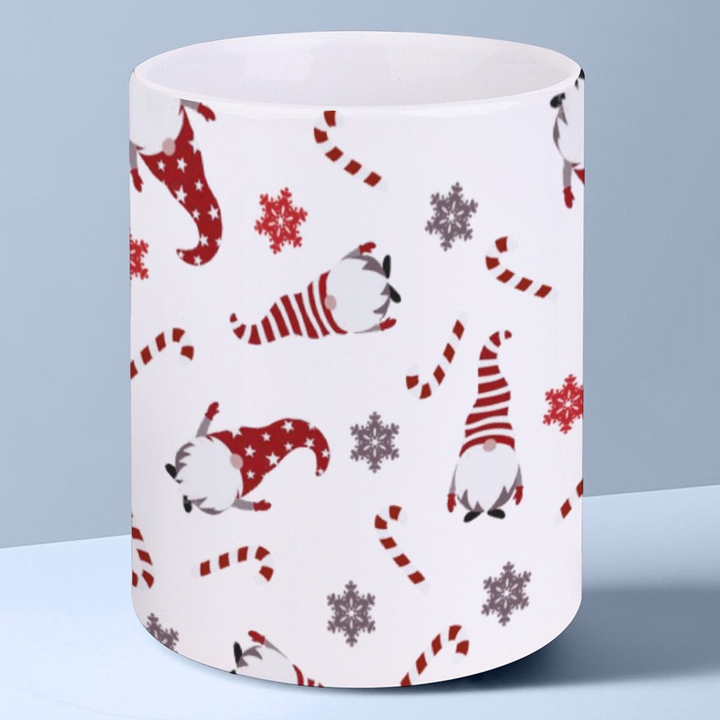 POD US Local White mug with full print, Christmas Dwarf, Red 0085