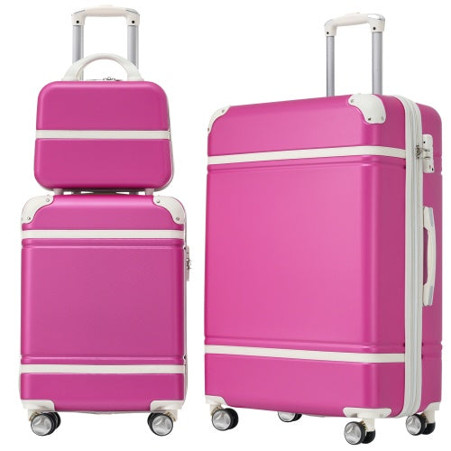 US Local Hardshell Luggage Sets 3 Pieces 20x24 Luggages And Cosmetic Case Spinner Suitcase With TSA Lock Lightweight