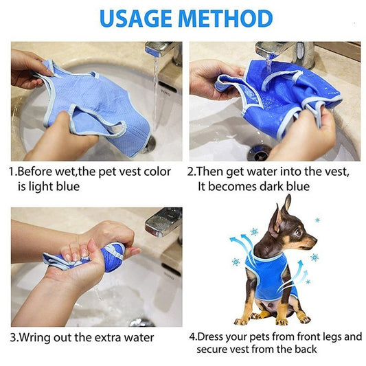 US Local Dog Summer Cooling Vest, Pet Cooling Clothes Dog Cat Cooling Vest, Summer Heat Relief Vest Pet Dog Clothes Summer Clothes For Dogs Dog Cooling Vest