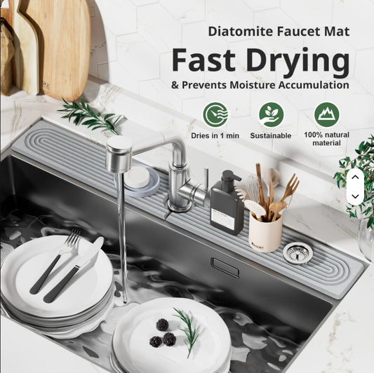 US Local Diatomaceous Earth Sink Tray Stone Home Sink Caddy Kitchen Instant Dry Sink Organizer